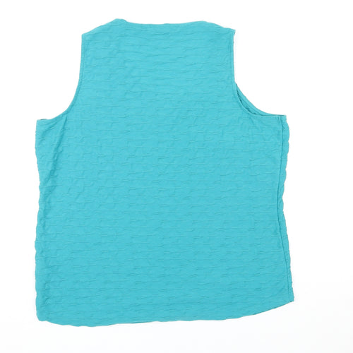 Per Una Womens Green Polyester Basic Tank Size 20 Round Neck