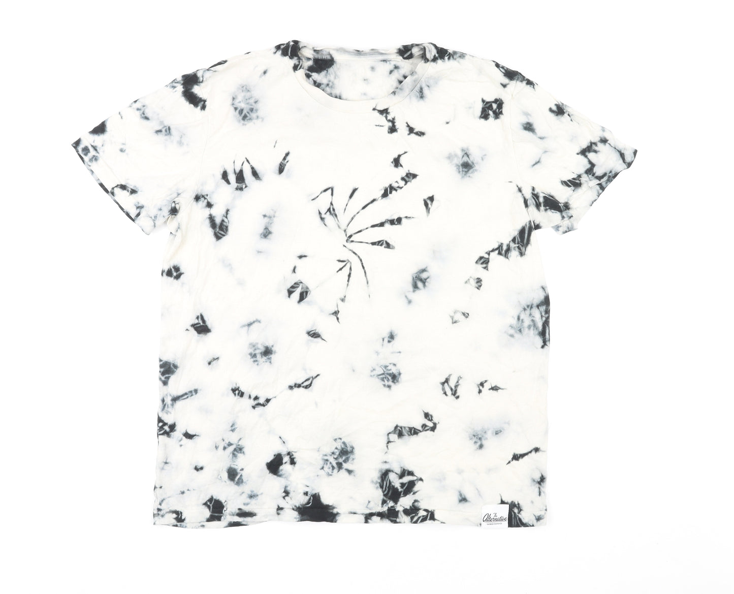 The Alternative Mens Multicoloured Geometric Cotton T-Shirt Size L Crew Neck