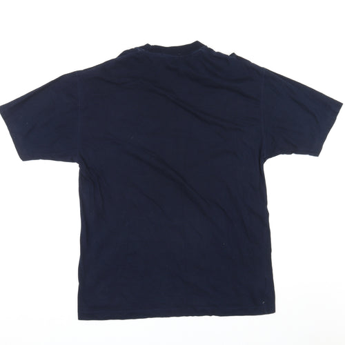 St Michael Mens Blue Cotton T-Shirt Size L Crew Neck