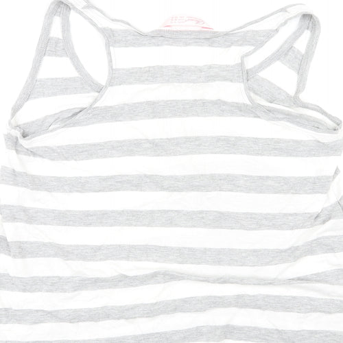 Secret Possessions Womens Multicoloured Striped Cotton Basic Tank Size 8 Round Neck