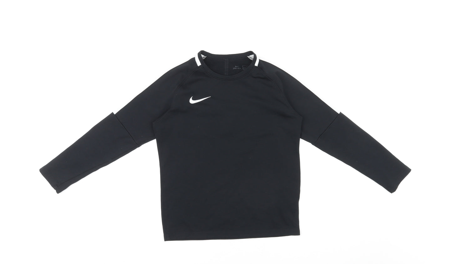Nike Womens Black Polyester Basic T-Shirt Size M Round Neck Pullover
