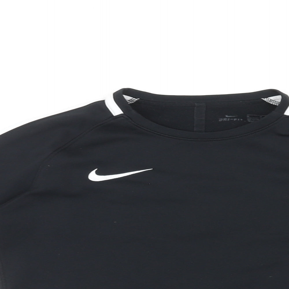 Nike Womens Black Polyester Basic T-Shirt Size M Round Neck Pullover