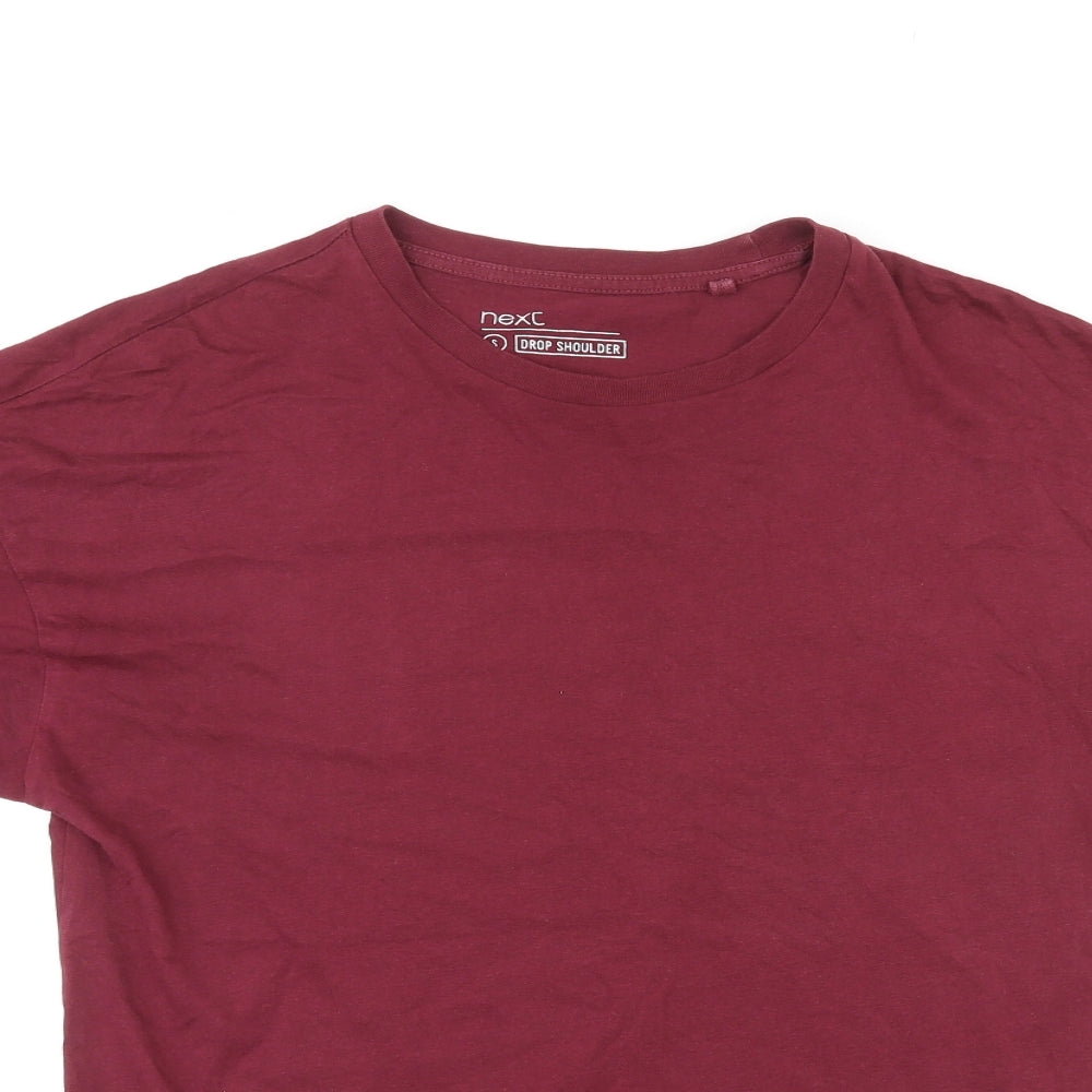 NEXT Mens Red Cotton T-Shirt Size S Crew Neck