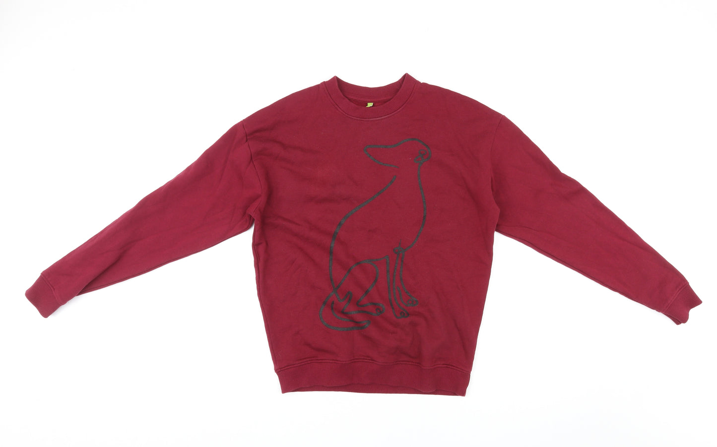 Teemill Womens Red Cotton Pullover Sweatshirt Size 10 Pullover - Cat