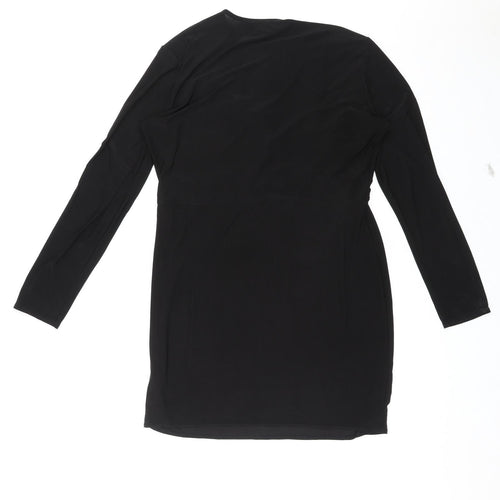 New Look Womens Black Polyester Mini Size 18 V-Neck Pullover