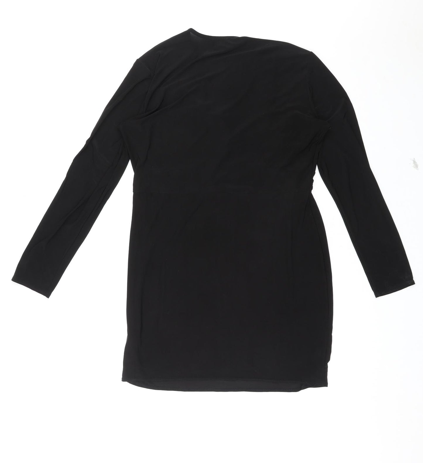 New Look Womens Black Polyester Mini Size 18 V-Neck Pullover