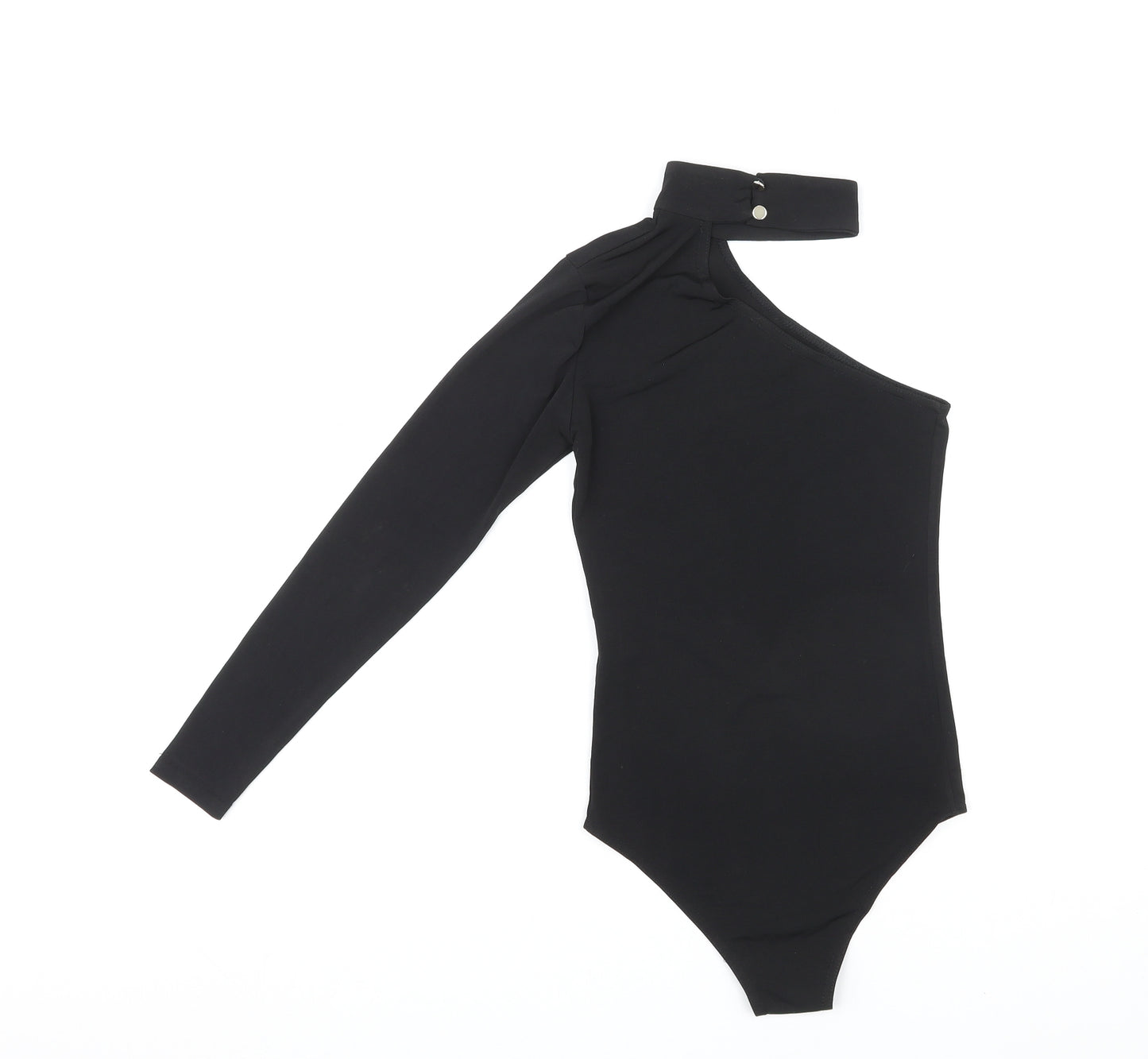 Zack Womens Black Polyester Bodysuit One-Piece Size 4 Snap