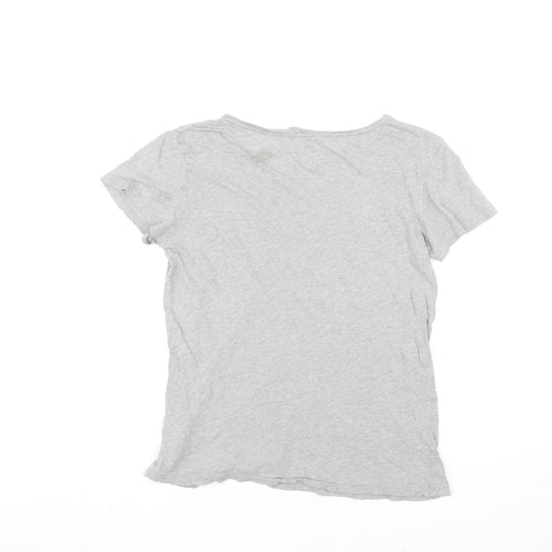 Ralph Lauren Womens Grey Cotton Basic T-Shirt Size S Round Neck - Native American