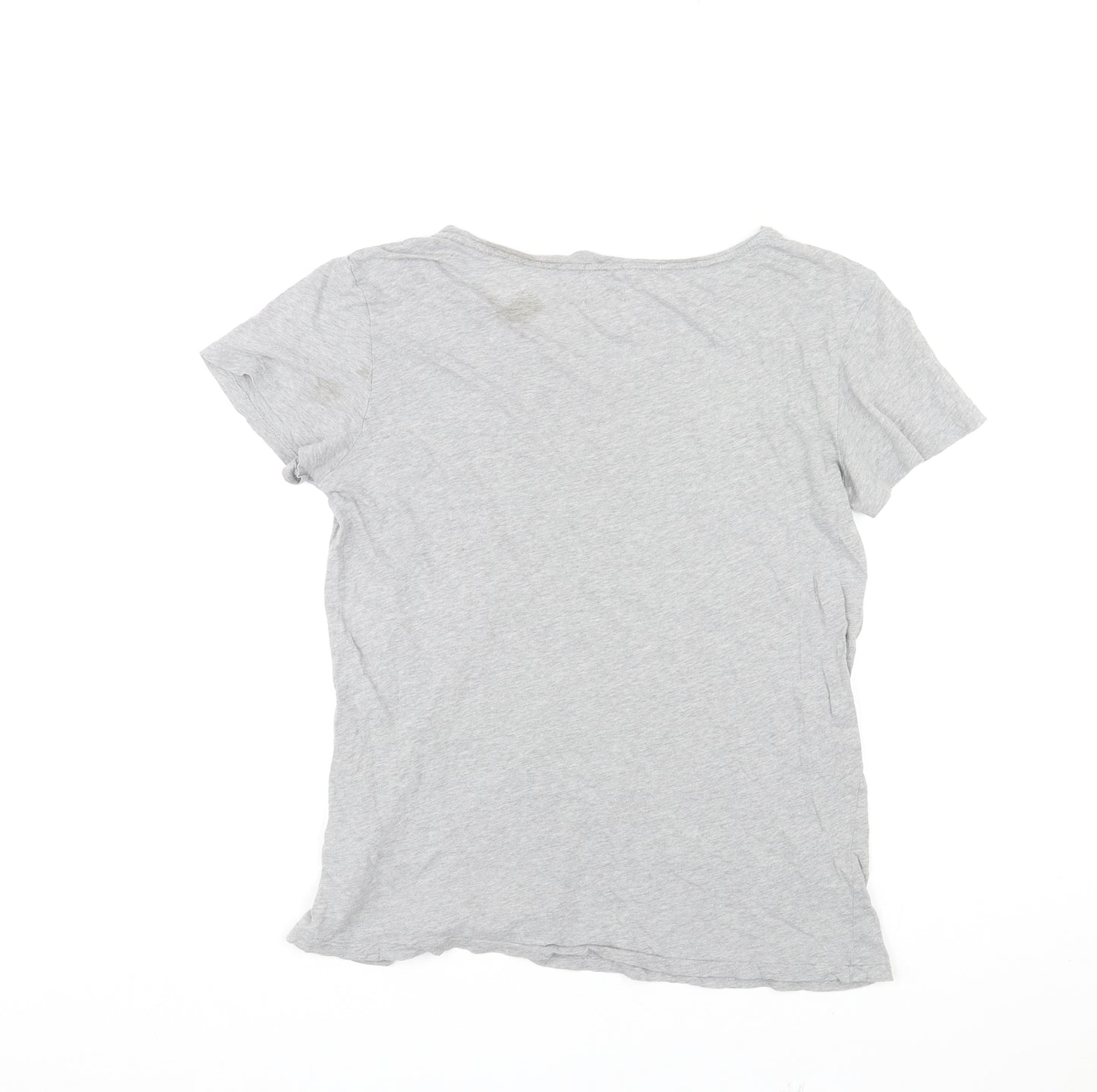Ralph Lauren Womens Grey Cotton Basic T-Shirt Size S Round Neck - Native American