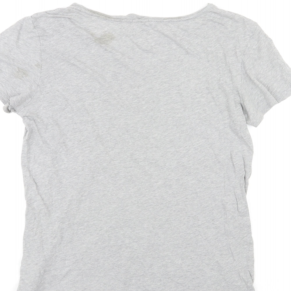 Ralph Lauren Womens Grey Cotton Basic T-Shirt Size S Round Neck - Native American
