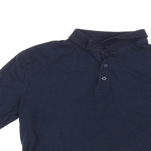 ASOS Mens Blue Cotton Polo Size XS Collared Button