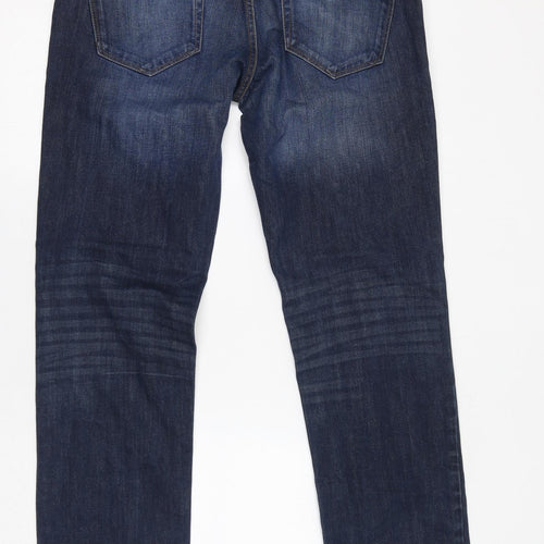 NEXT Mens Blue Cotton Straight Jeans Size 34 in L33 in Regular Zip