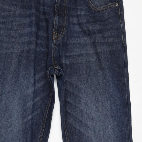 NEXT Mens Blue Cotton Straight Jeans Size 34 in L33 in Regular Zip