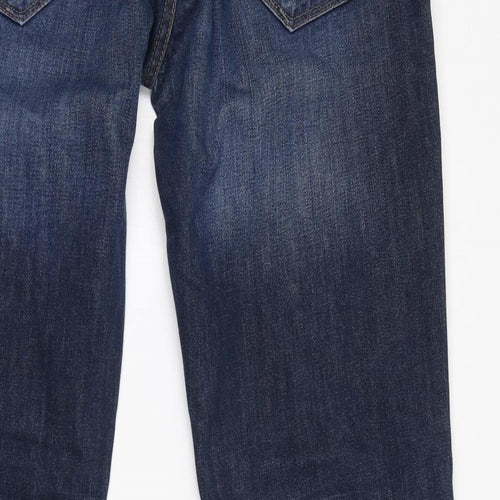 NEXT Mens Blue Cotton Straight Jeans Size 34 in L33 in Regular Zip