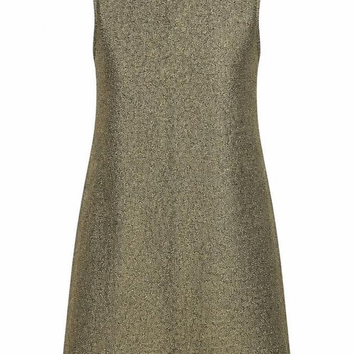 Topshop Womens Gold Viscose A-Line Size 10 Mock Neck Zip