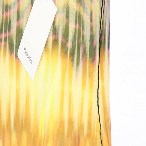 Bershka Womens Multicoloured Geometric Polyester Bodycon Size M V-Neck Pullover