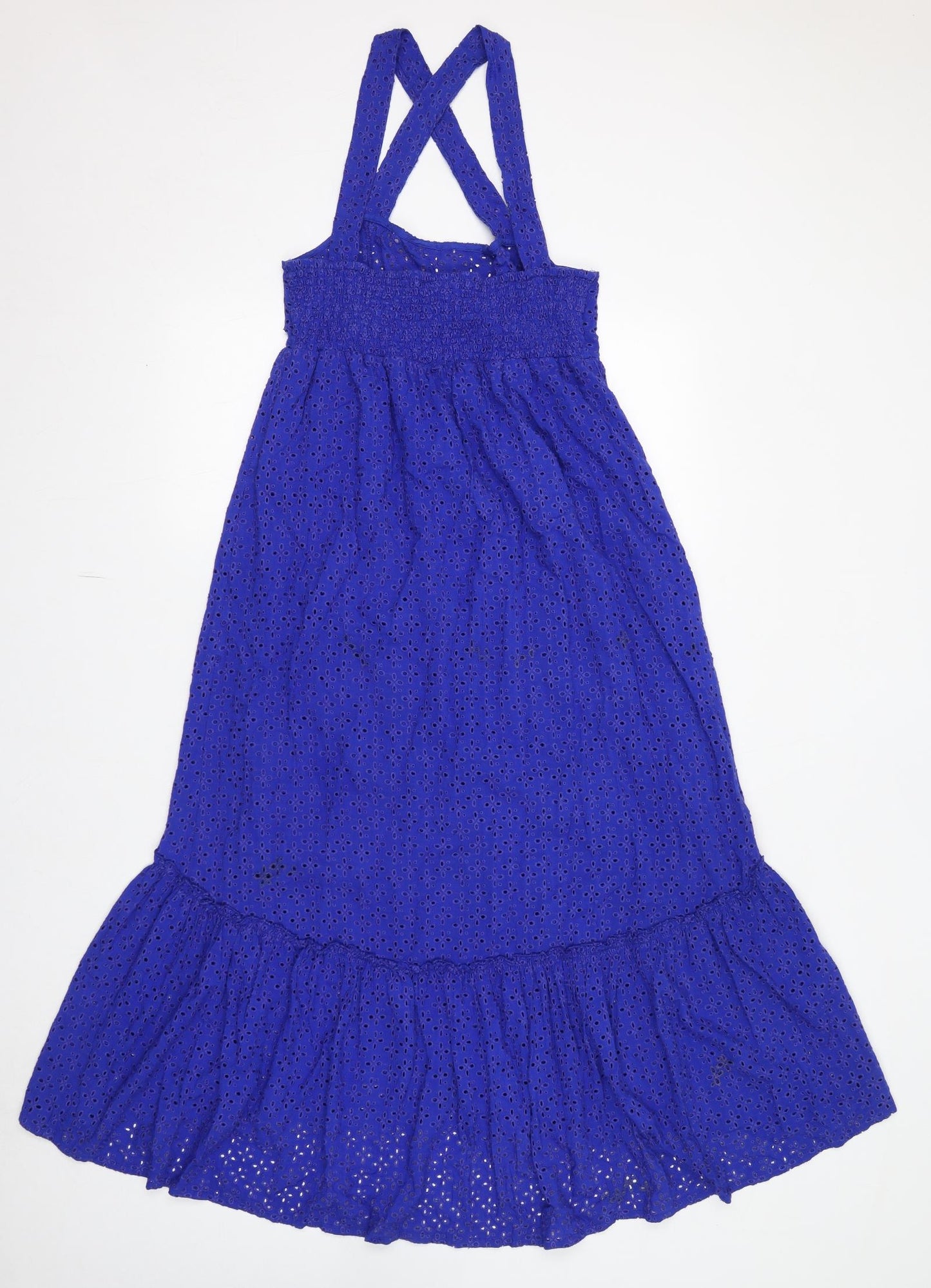 Cecile Womens Blue Geometric Viscose Tank Dress Size S Square Neck Pullover