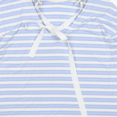 Limited Edition Womens Blue Striped Viscose Basic Blouse Size 10 Halter