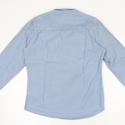 NEXT Mens Blue Cotton Button-Up Size S Collared
