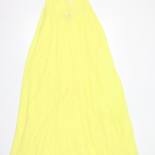 H&M Womens Yellow Polyester Maxi Size 6 V-Neck Zip