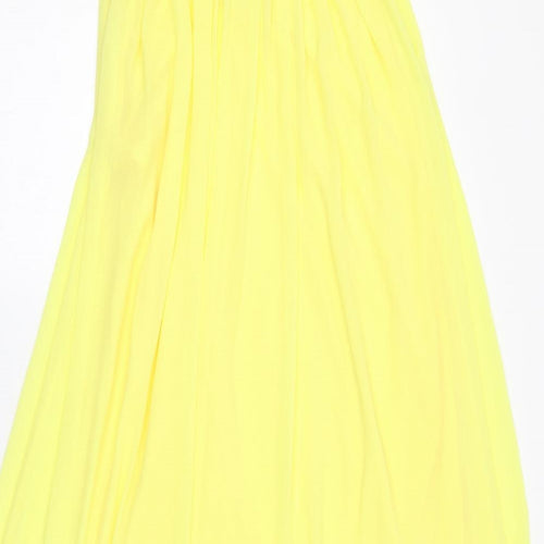 H&M Womens Yellow Polyester Maxi Size 6 V-Neck Zip