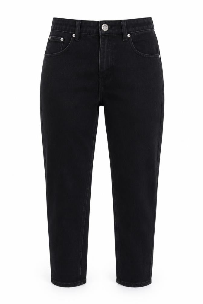Boohoo Womens Black Cotton Straight Jeans Size 8 L26 in Regular Zip