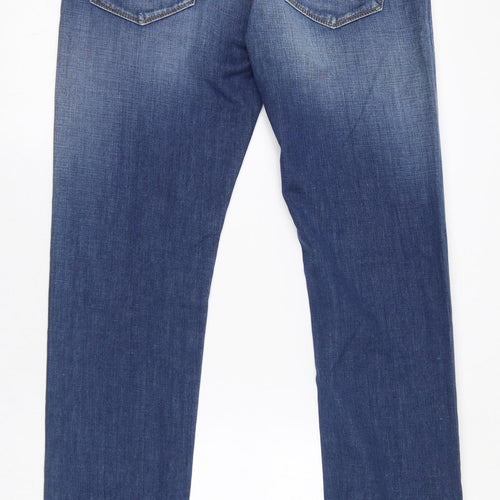Twenty8Twelve Womens Blue Cotton Straight Jeans Size 28 in L34 in Regular Button