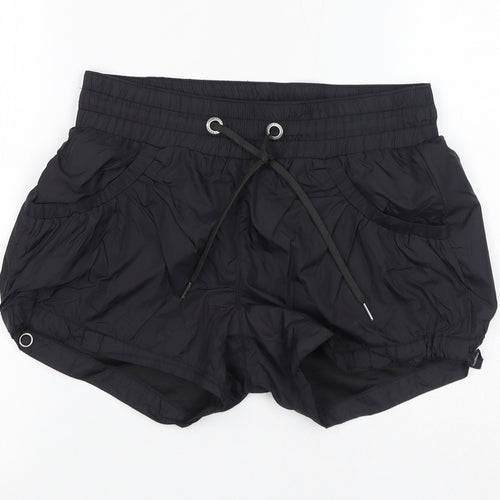 H&M Womens Black Polyamide Athletic Shorts Size 8 L13 in Regular Drawstring