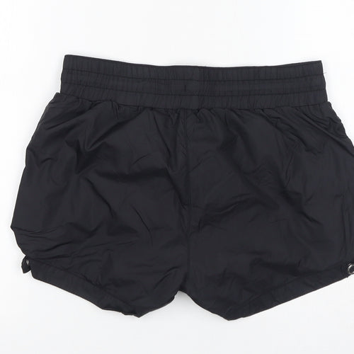 H&M Womens Black Polyamide Athletic Shorts Size 8 L13 in Regular Drawstring