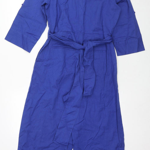 Mark Heves Womens Blue Cotton Jumpsuit One-Piece Size 10 L20 in Zip
