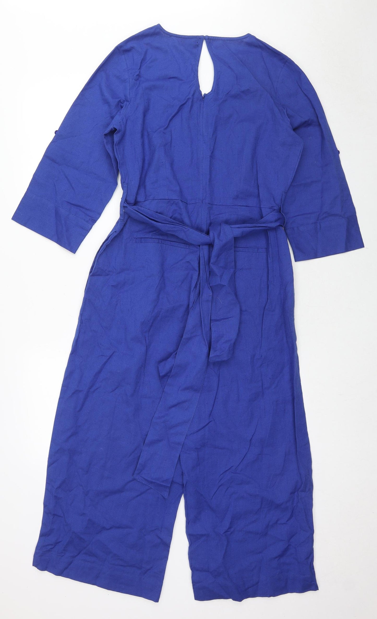 Mark Heves Womens Blue Cotton Jumpsuit One-Piece Size 10 L20 in Zip