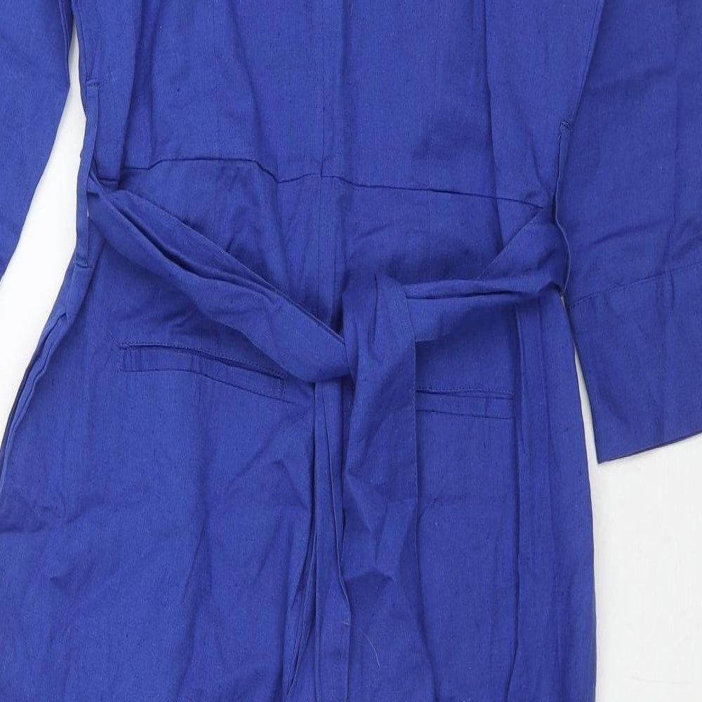 Mark Heves Womens Blue Cotton Jumpsuit One-Piece Size 10 L20 in Zip