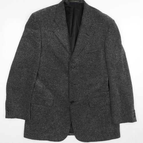 St Michael Mens Grey Cotton Jacket Blazer Size 40 Regular