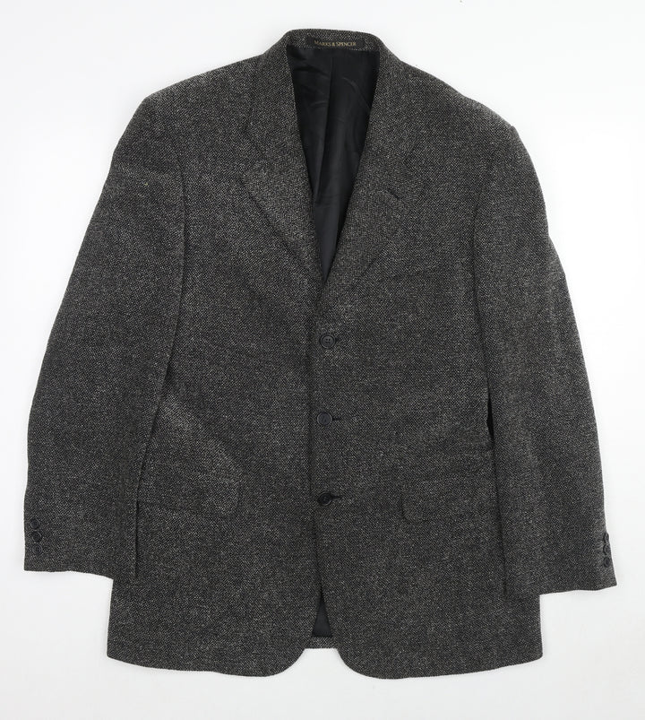 St Michael Mens Grey Cotton Jacket Blazer Size 40 Regular