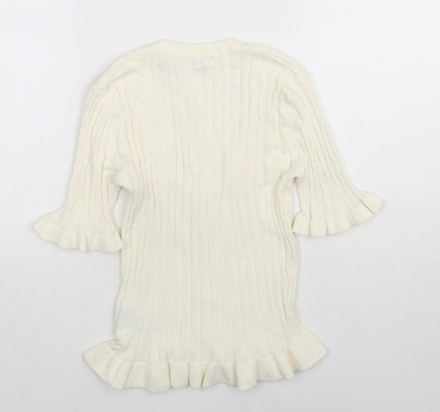 Brave Soul Womens Ivory Scoop Neck Viscose Pullover Jumper Size M