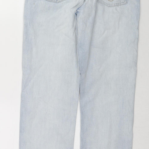 Lab Mens Blue Cotton Straight Jeans Size 32 in L27 in Regular Zip
