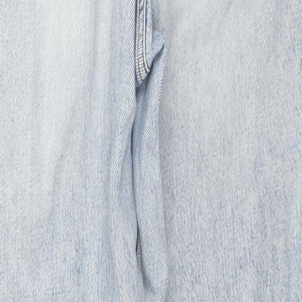 New Look Womens Blue Cotton Boyfriend Jeans Size 8 L26 in Regular Zip