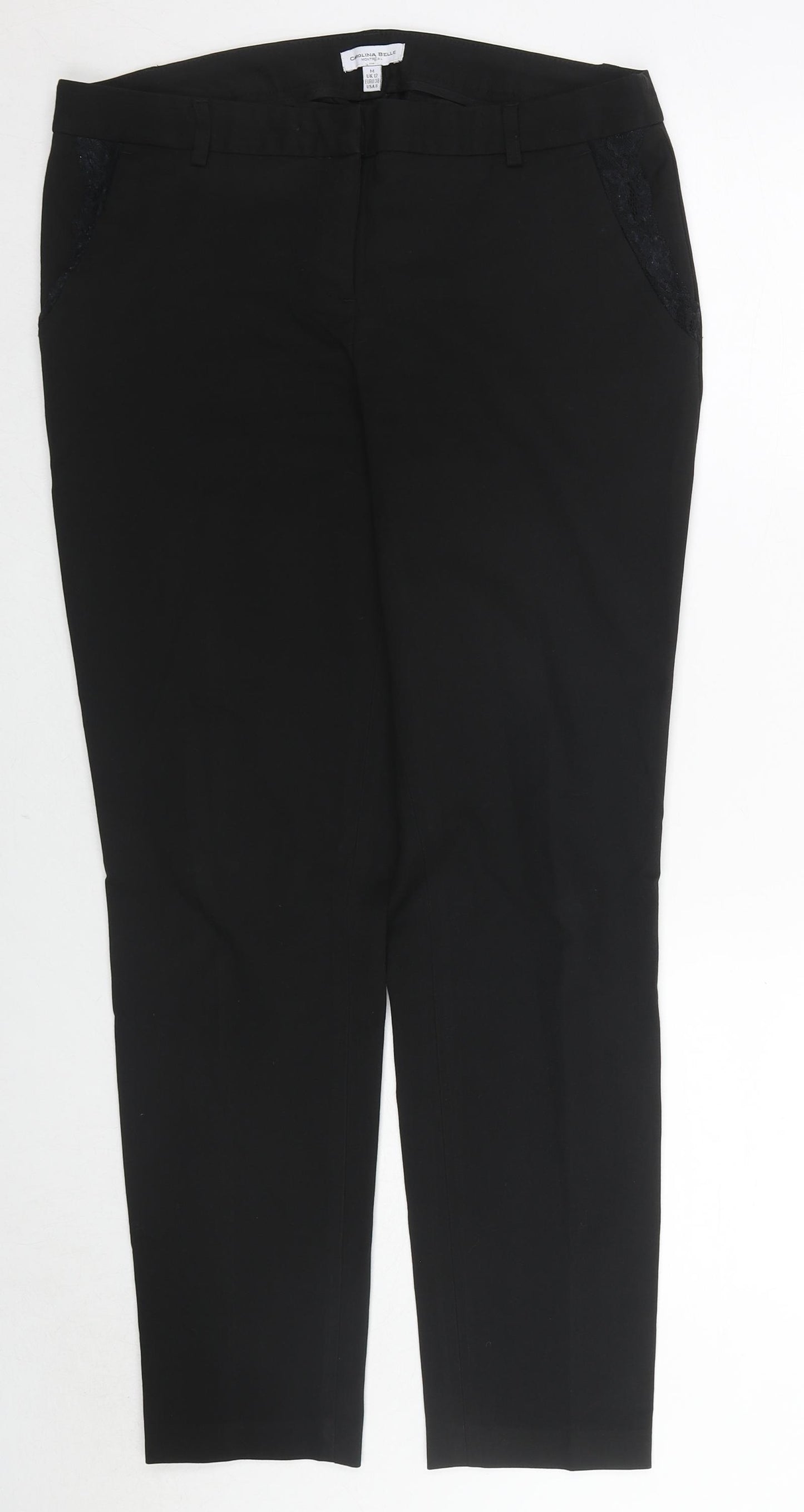 Carolina Belle Womens Black Polyester Dress Pants Trousers Size 12 L28 in Regular Zip