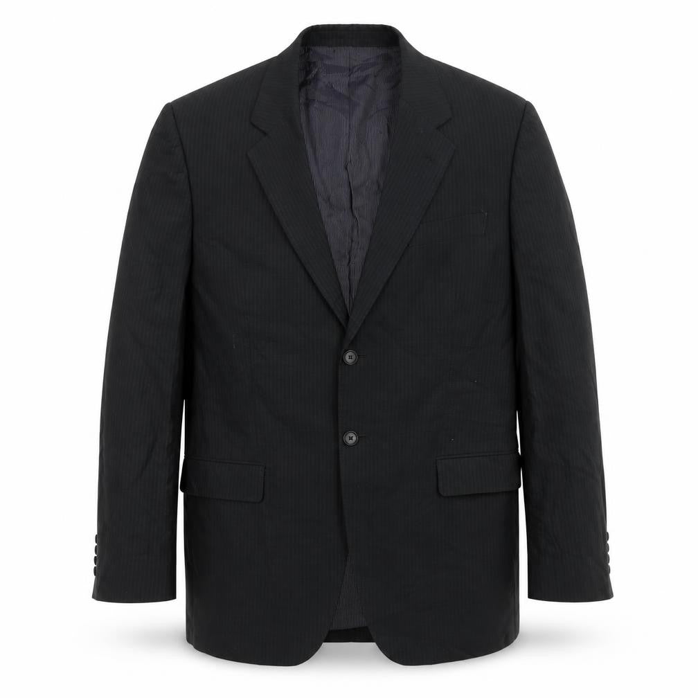 Front view of Sand men’s black striped cotton jacket suit jacket, size 44, regular