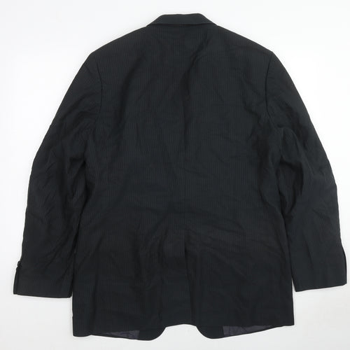 Sand Mens Black Striped Cotton Jacket Suit Jacket Size 44 Regular