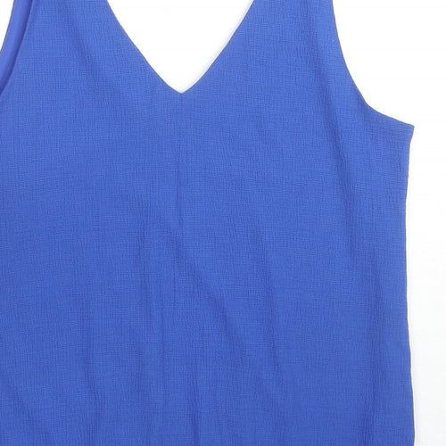 Roman Womens Blue Polyester Camisole Tank Size 10 V-Neck