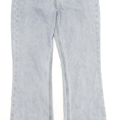 Motel Womens Blue Cotton Tapered Jeans Size S L30 in Regular Zip