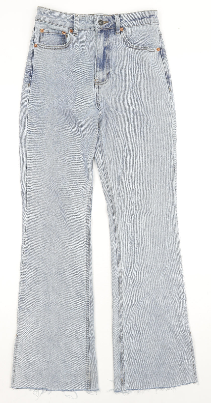 Motel Womens Blue Cotton Tapered Jeans Size S L30 in Regular Zip