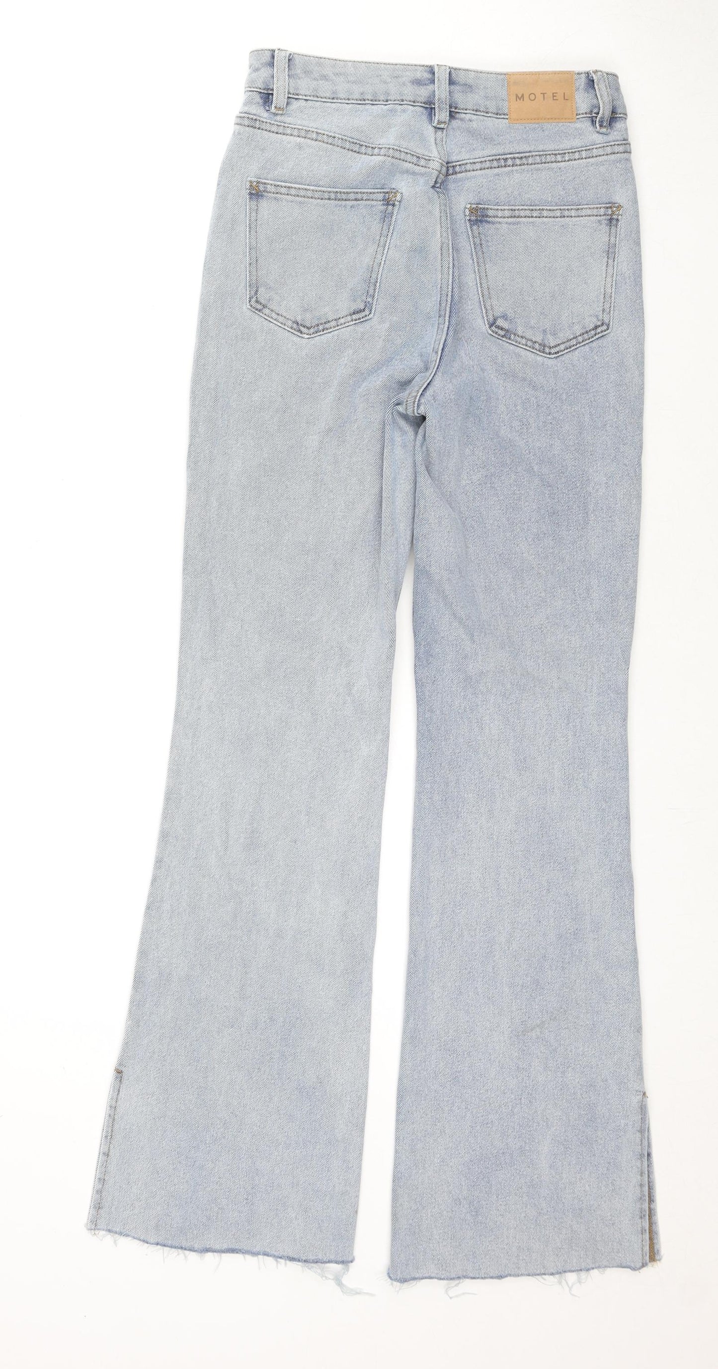 Motel Womens Blue Cotton Tapered Jeans Size S L30 in Regular Zip