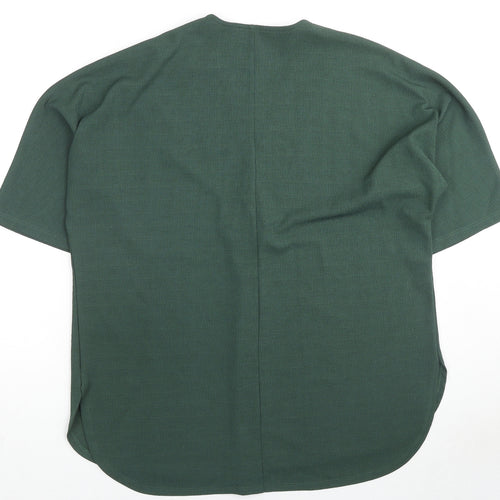 Gallery Womens Green Polyester Basic Blouse Size M V-Neck
