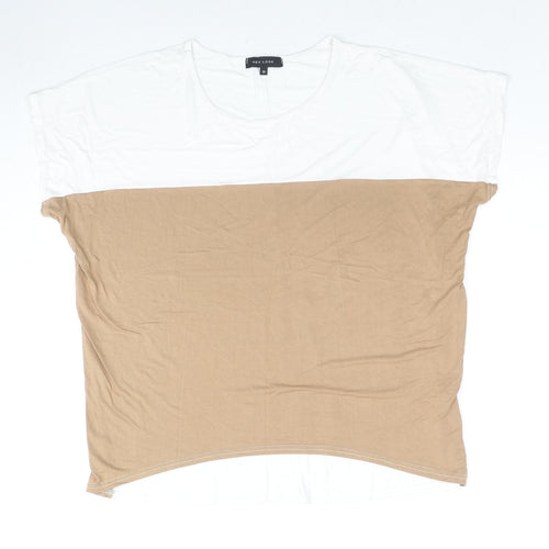New Look Womens Multicoloured Viscose Basic T-Shirt Size 10 Round Neck