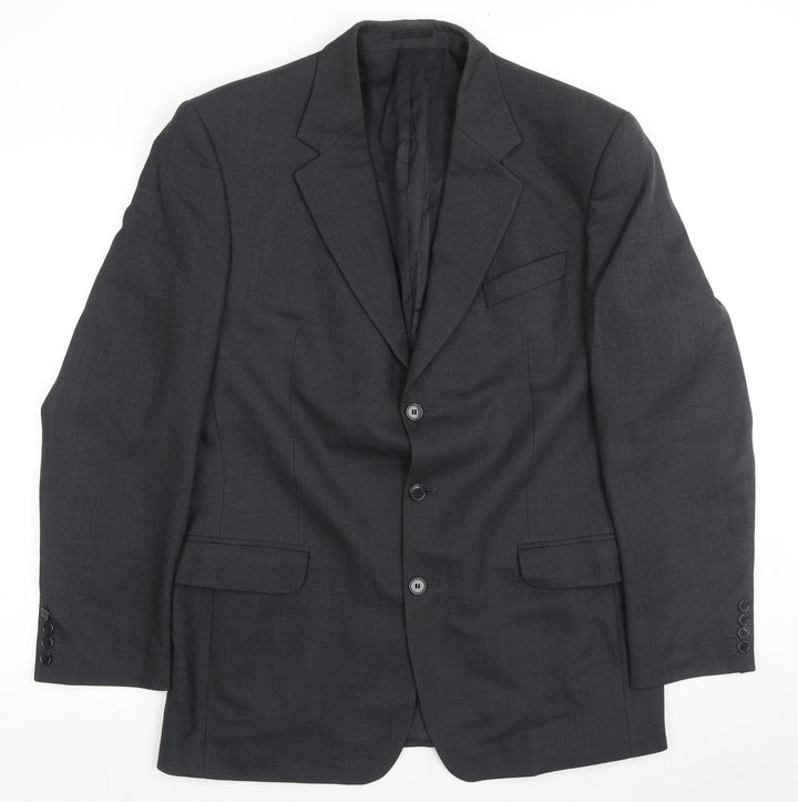 Nicholas Rowe Mens Black Wool Jacket Suit Jacket Size 42 Regular