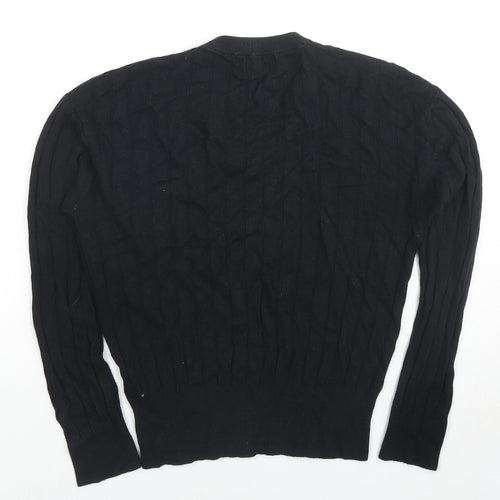 Marks and Spencer Womens Black V-Neck Viscose Pullover Jumper Size M