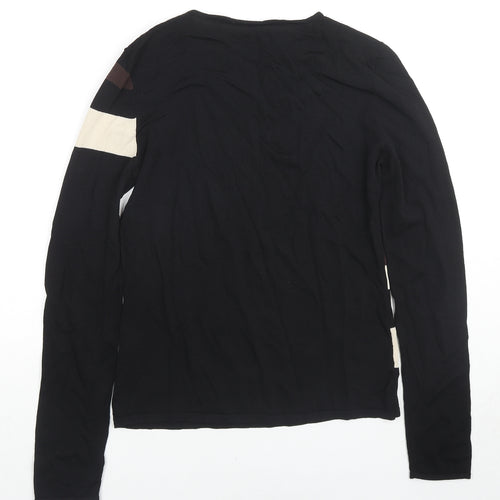 Wallis Womens Black Round Neck Viscose Pullover Jumper Size 14