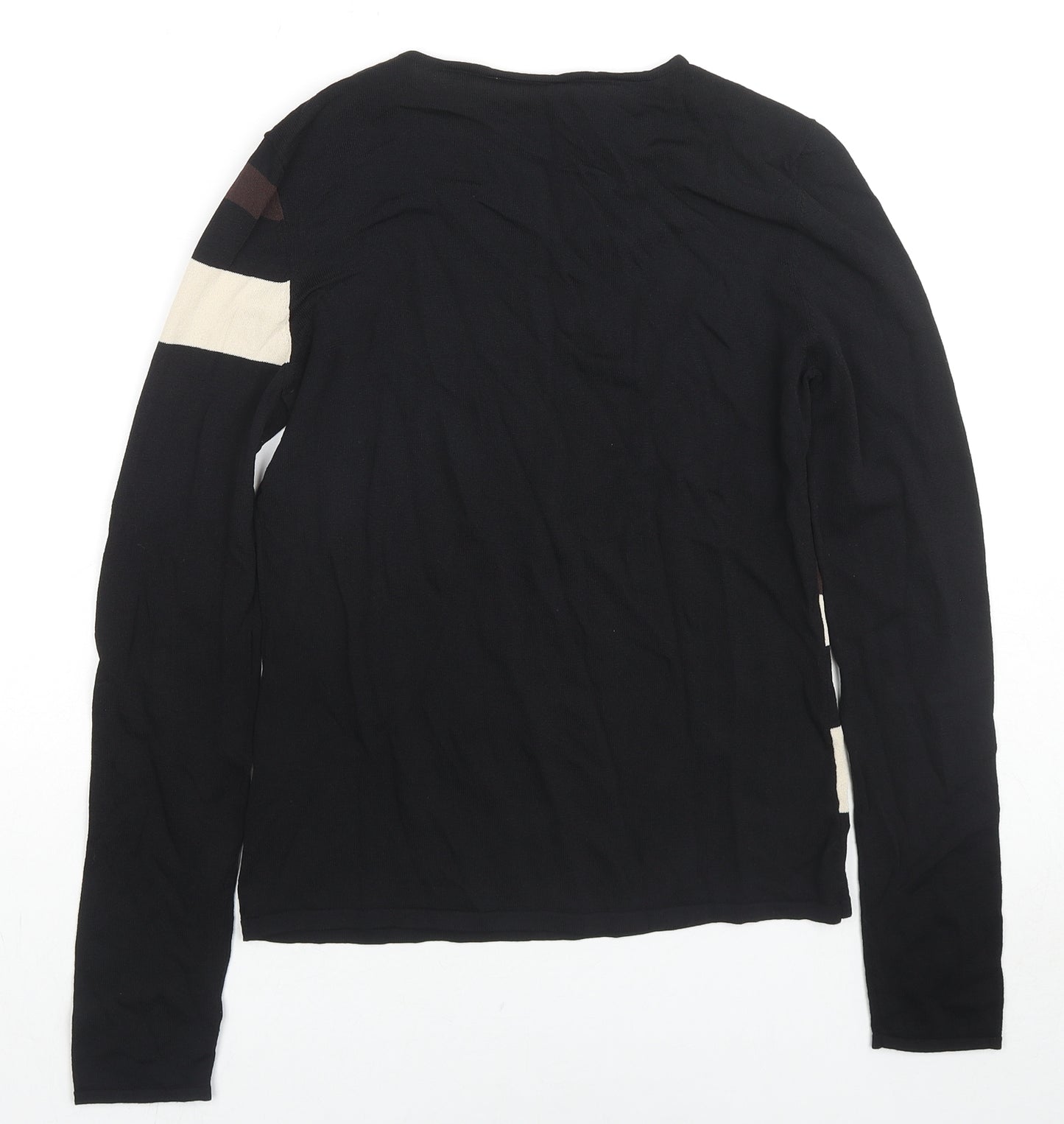 Wallis Womens Black Round Neck Viscose Pullover Jumper Size 14